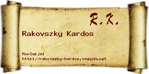 Rakovszky Kardos névjegykártya